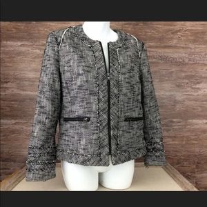 Banana Republic Raw Edge Tweed Jacket